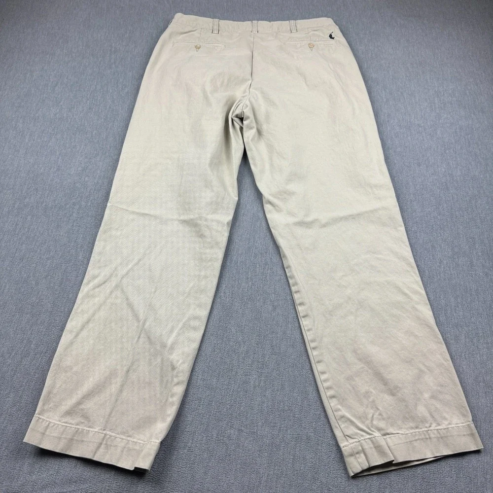 Polo Ralph Lauren Pants Men 34/32 Khaki Preston Classic Chino Trousers‎ Pocket